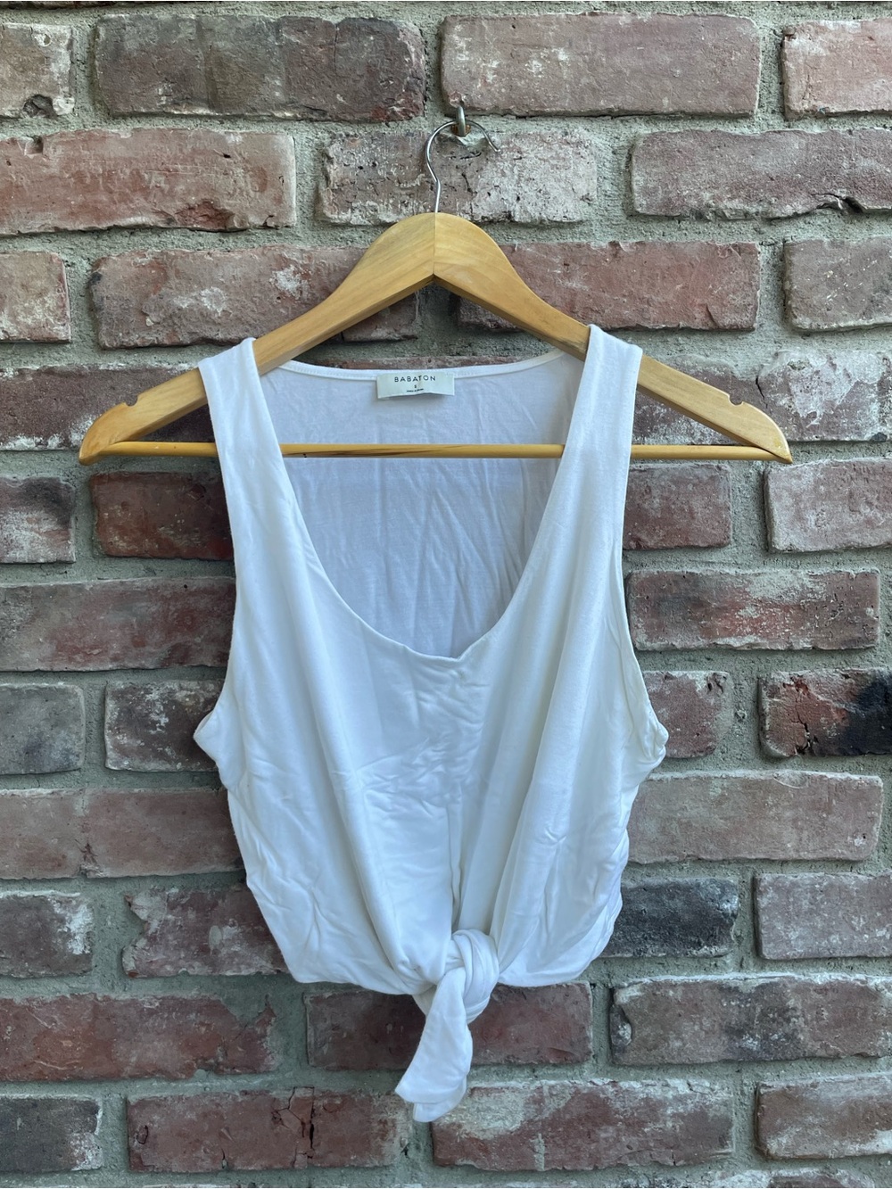 Babaton White Tie-Front Tank